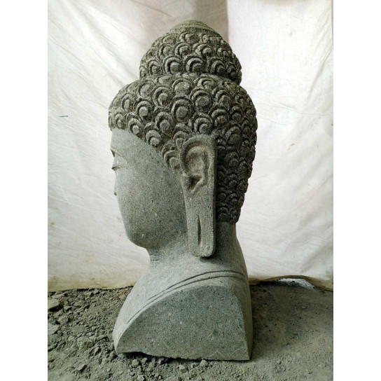 Buste bouddha en pierre jardin zen 70 cm