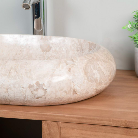 Grande vasque en marbre à poser murano crème 60cm