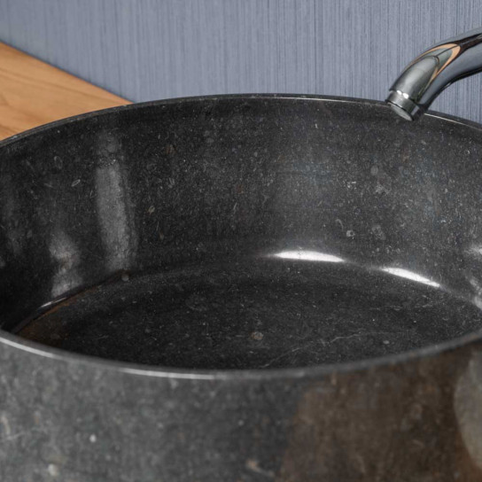 Grande vasque ronde à poser Ulysse 40 cm noir