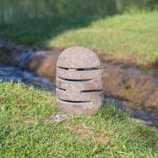 Lampe de jardin en pierre de rivière 30-35cm