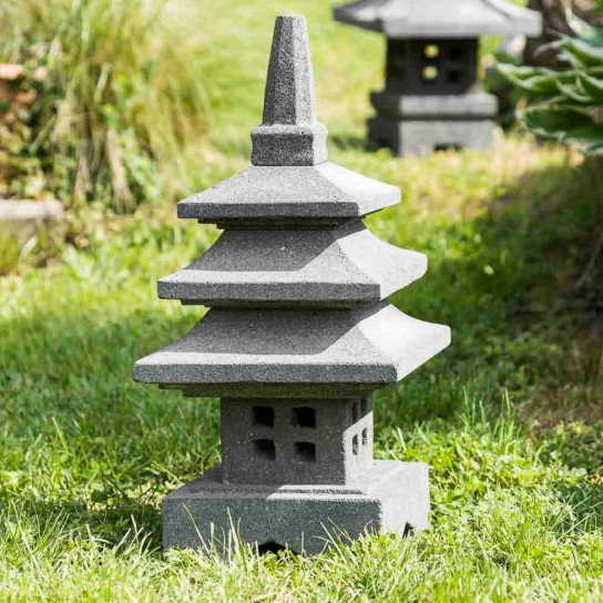 Lampe japonaise en pierre de lave 50cm déco zen