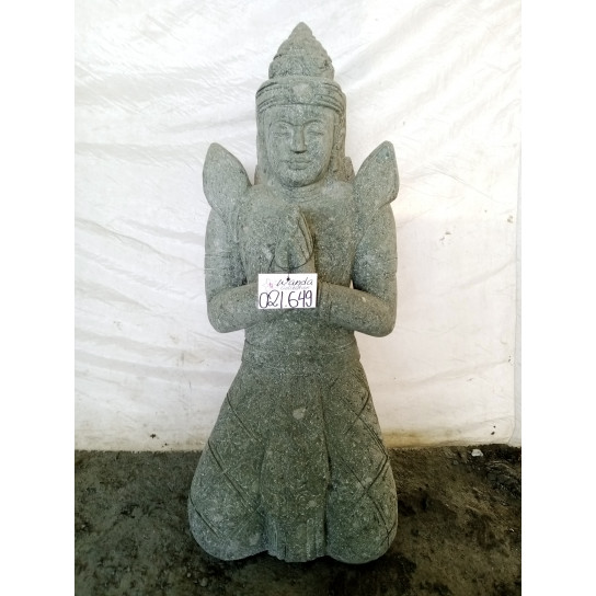 Statue bouddha Teppanom en pierre volcanique zen 80cm