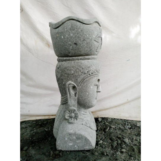 Statue déesse balinaise en pierre deco zen 80 cm