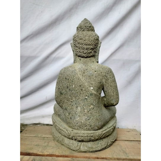 Statue en pierre bouddha position méditation 50 cm