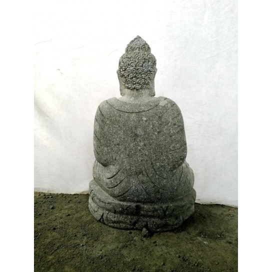 Statue en pierre de bouddha position chakra meditation 50 cm