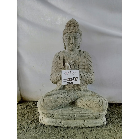Statue en pierre jardin exterieur bouddha position chakra 55 cm