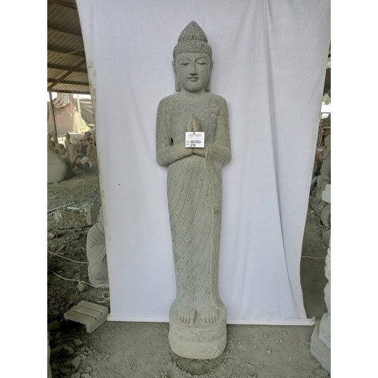 Statue en pierre naturelle bouddha prière 2 m