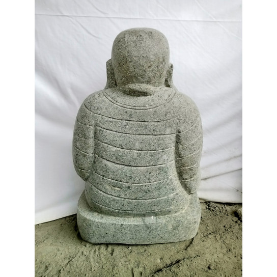 Statue en pierre volcanique happy bouddha 1m