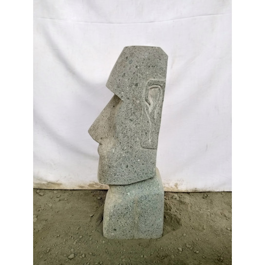 Statue île de pâques moaï roche volcanique de 60 cm