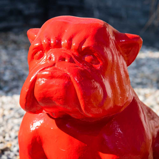 Statue jardin bulldog rouge 40cm