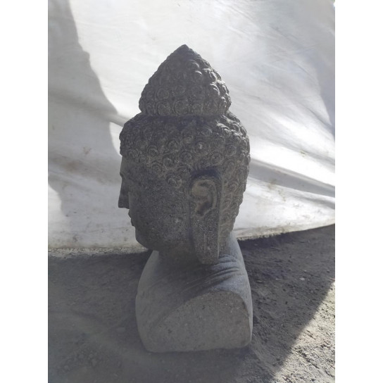 Statue jardin zen exterieur buste de bouddha 50 cm