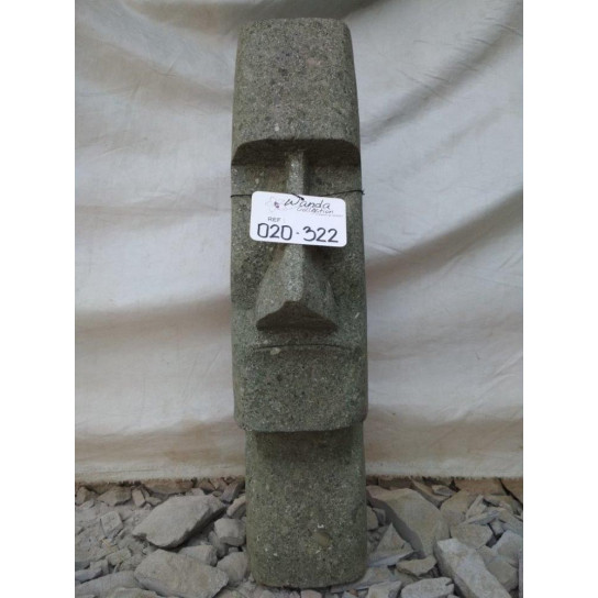 Tiki d'océanie statue jardin en pierre volcanique 60cm