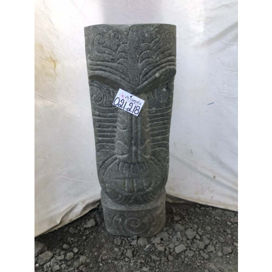 Tiki totem d'océanie statue en pierre volcanique jardin 1m