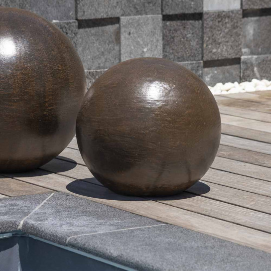 Trio boules décoratives extérieur brun