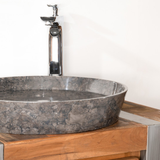 Vasque à poser en marbre pour salle de bain Malo 45 noire