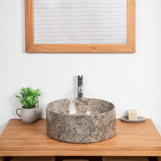 Vasque à poser en marbre pour salle de bain Ulysse 40 gris