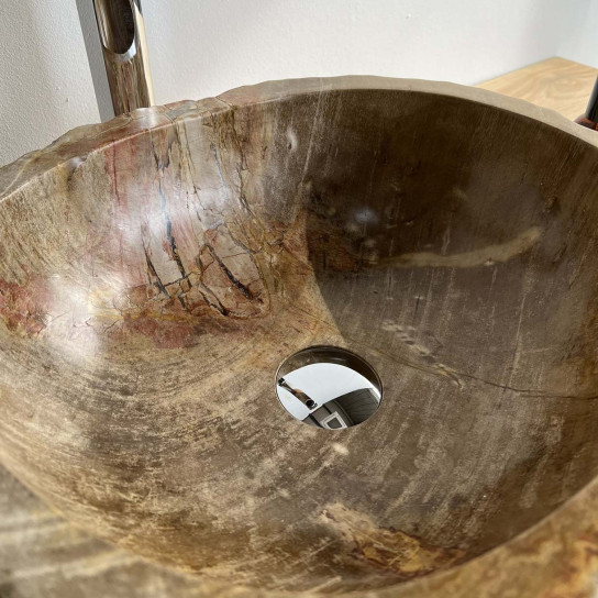 Vasque de salle de bain à poser en bois fossilisé 45 cm
