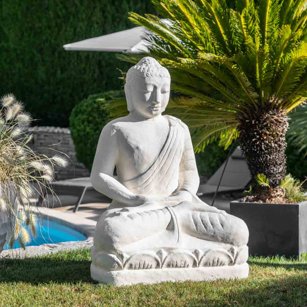 Statue de jardin Buddha 6 en granulat de marbre de Carrare et